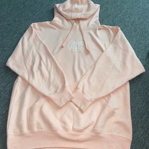pretty salmon/baby pink Good Vibes hoodie
